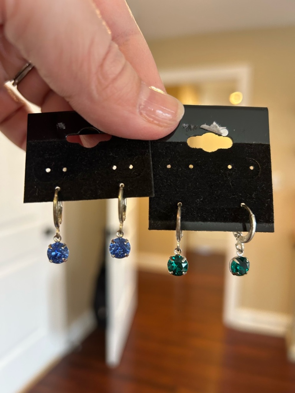 Set of Blue and Green Earrings - Picture 2 of 5